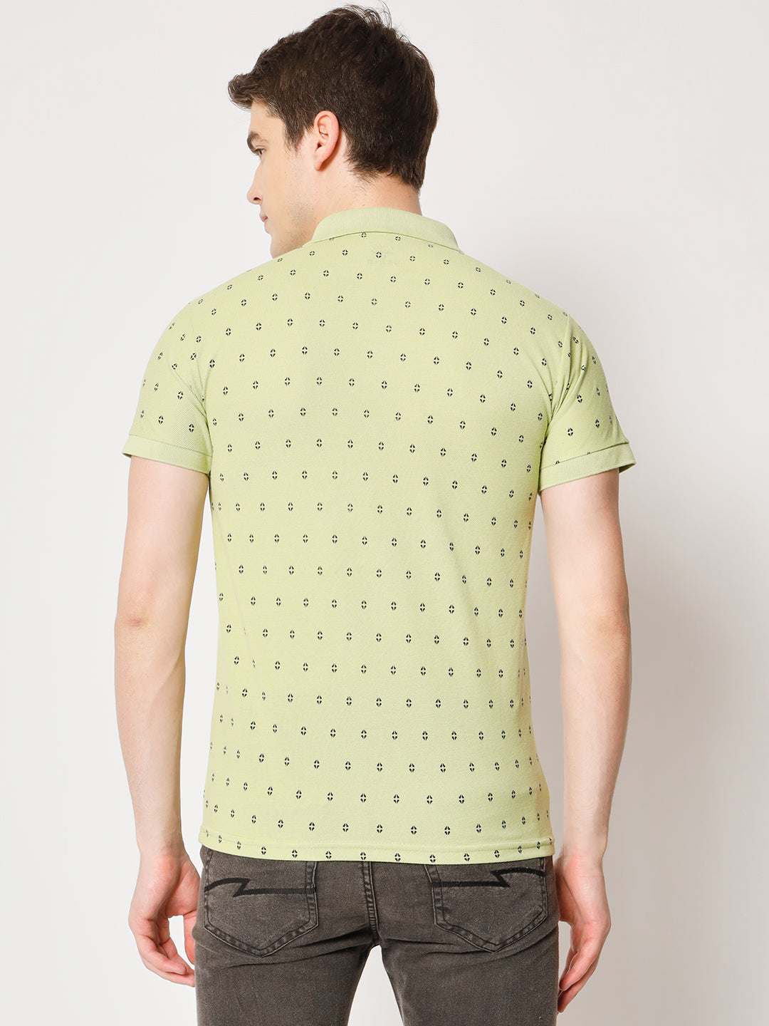 Regular Fit Micro Print Polo T-Shirt