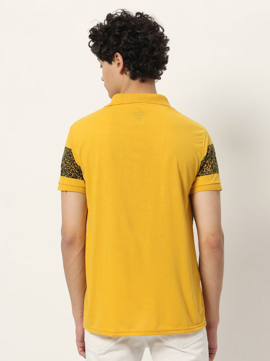 Men Micro Print Regular Fit Polo T-shirt