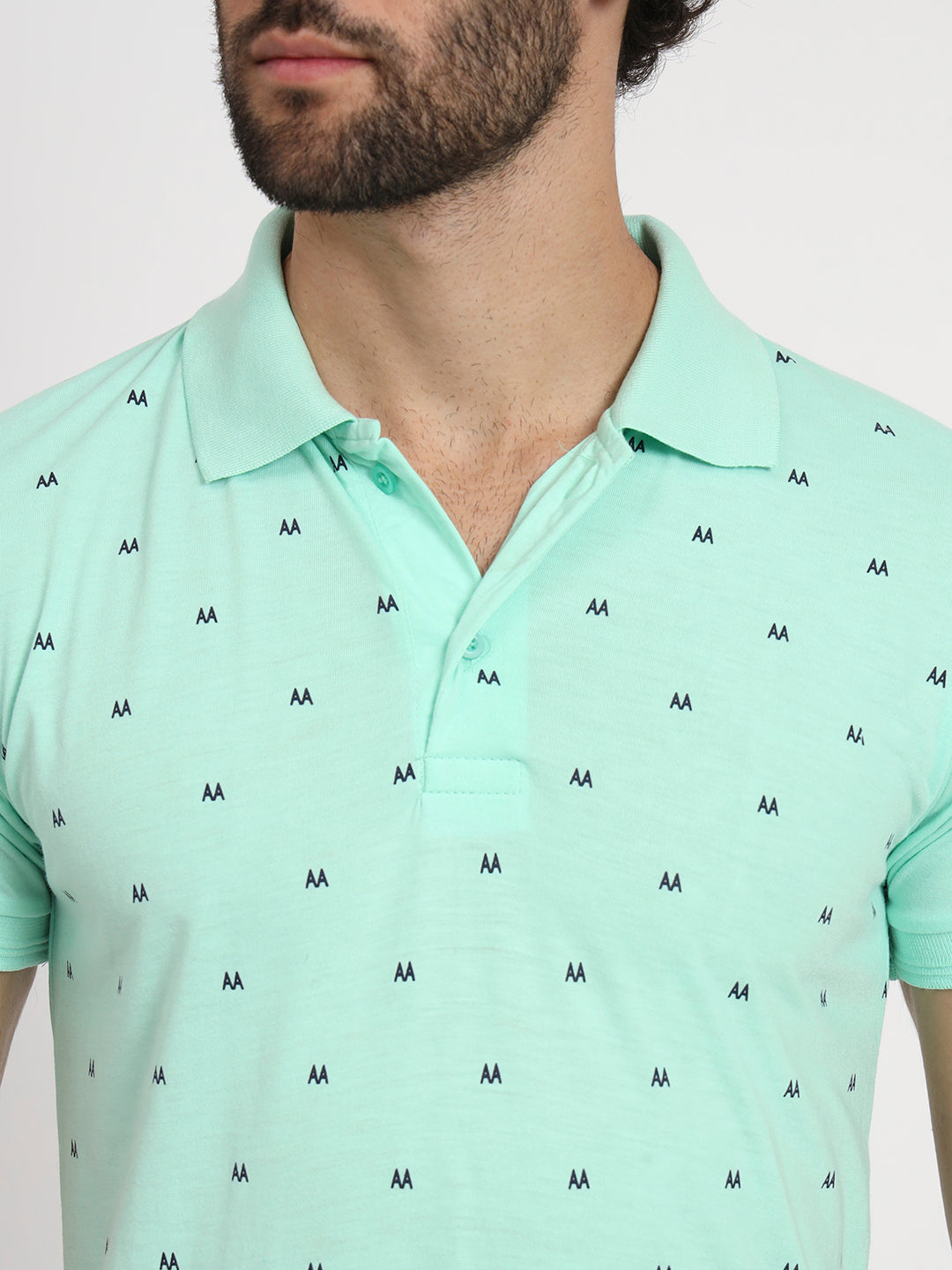 Regular Fit Micro Print Polo T-Shirt