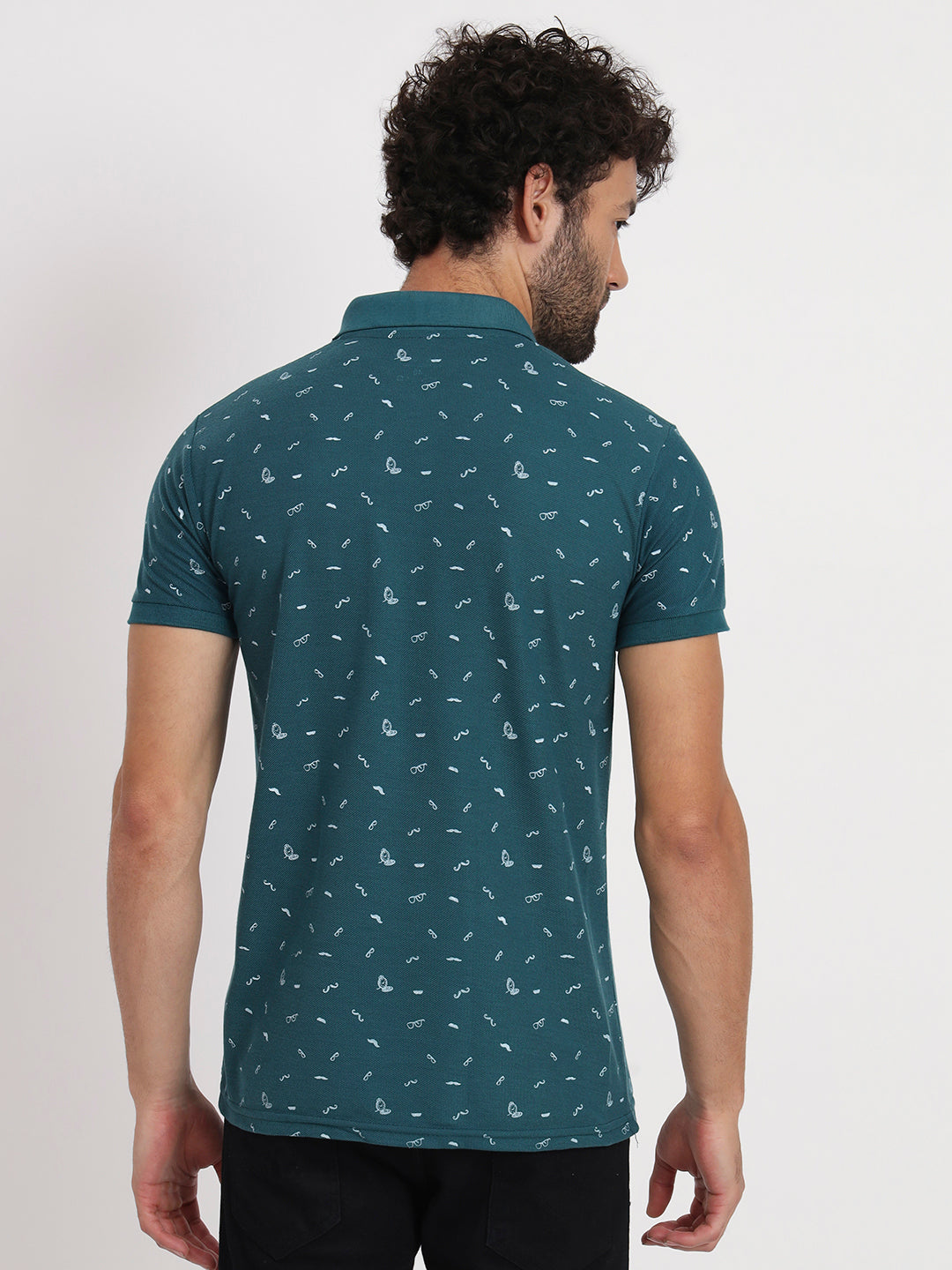 Regular Fit Micro Print Polo T-Shirt