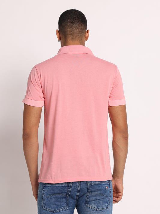 Men Colourblock Slim Fit Polo T-Shirt