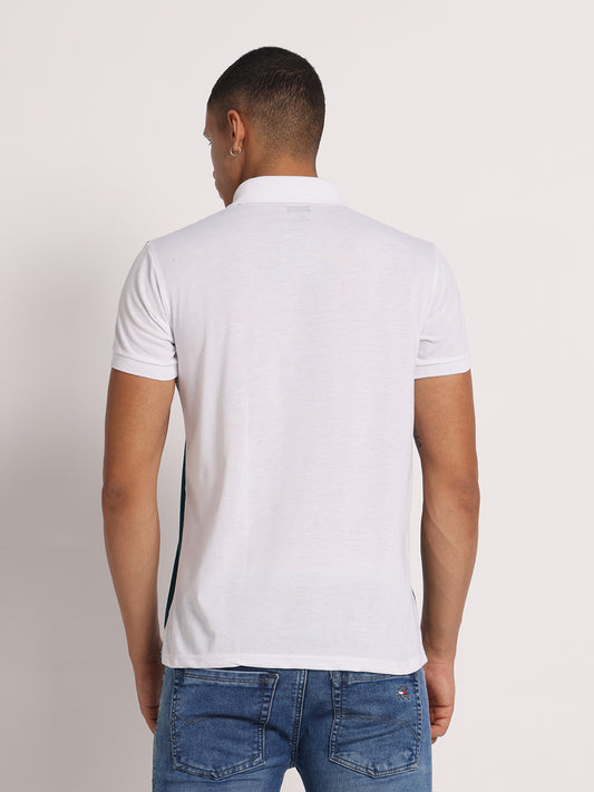 Men Colourblock Slim Fit Polo T-Shirt