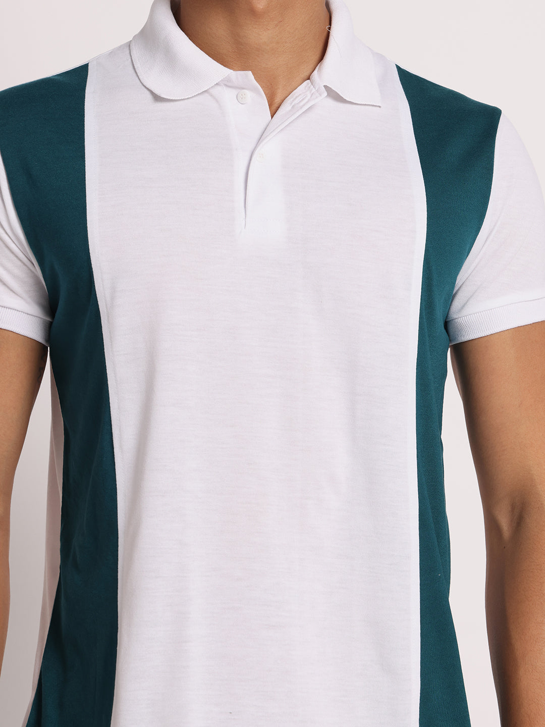 Men Colourblock Slim Fit Polo T-Shirt