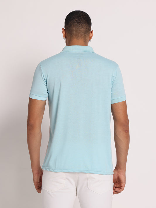 Men Colourblock Slim Fit Polo T-Shirt