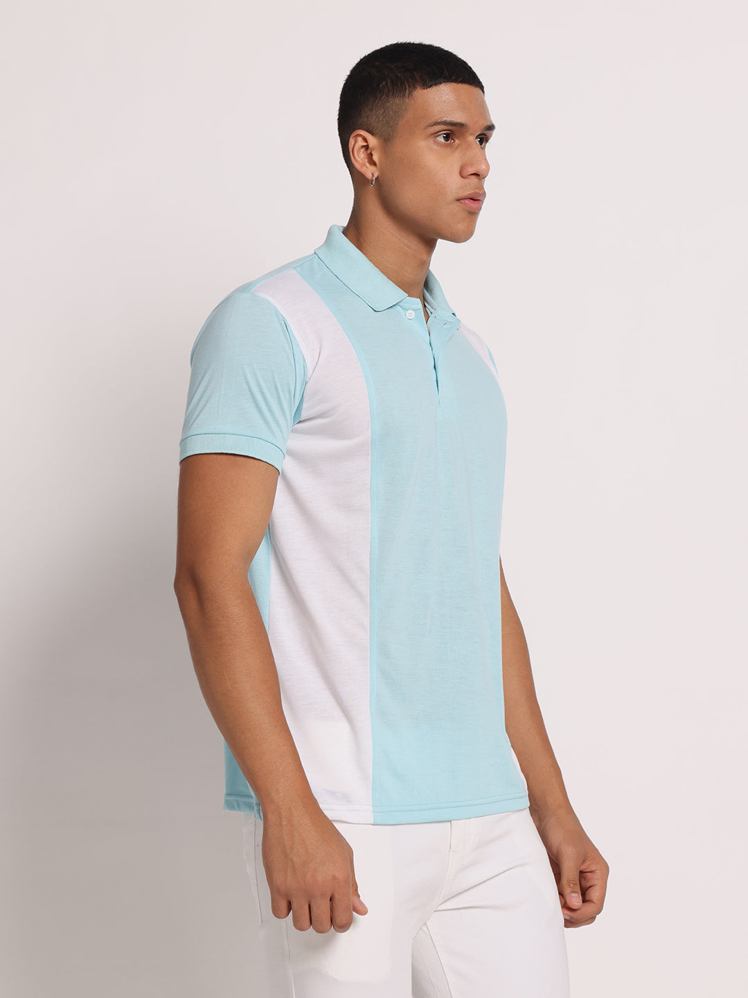 Men Colourblock Slim Fit Polo T-Shirt