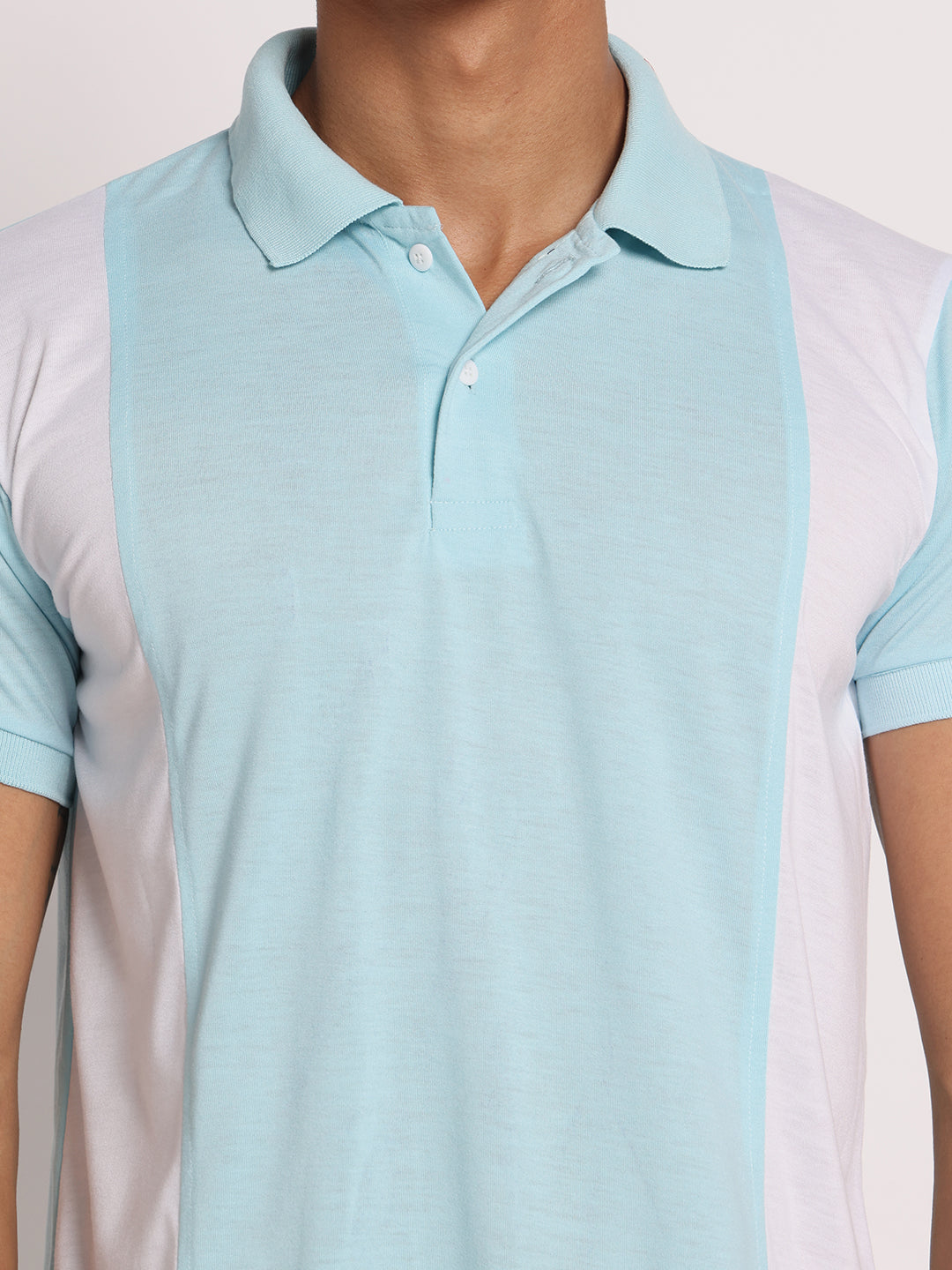 Men Colourblock Slim Fit Polo T-Shirt