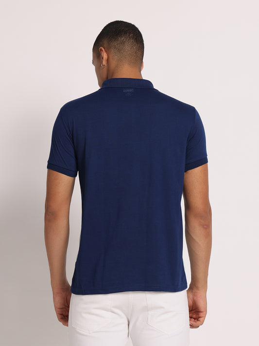 Men Colourblock Slim Fit Polo T-Shirt