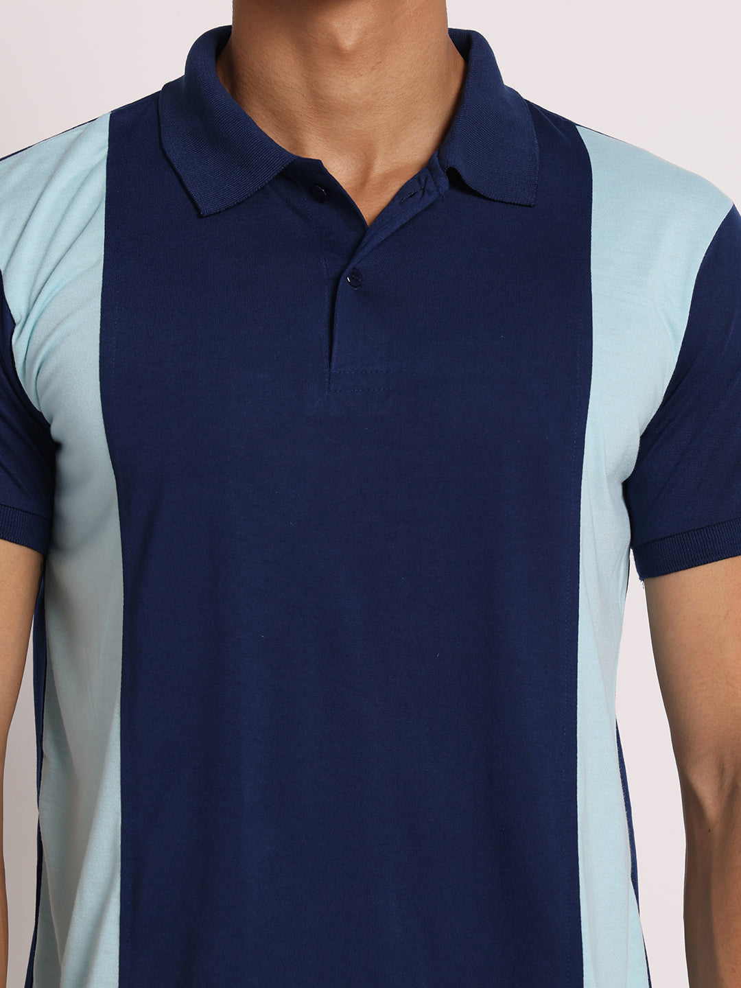 Men Colourblock Slim Fit Polo T-Shirt