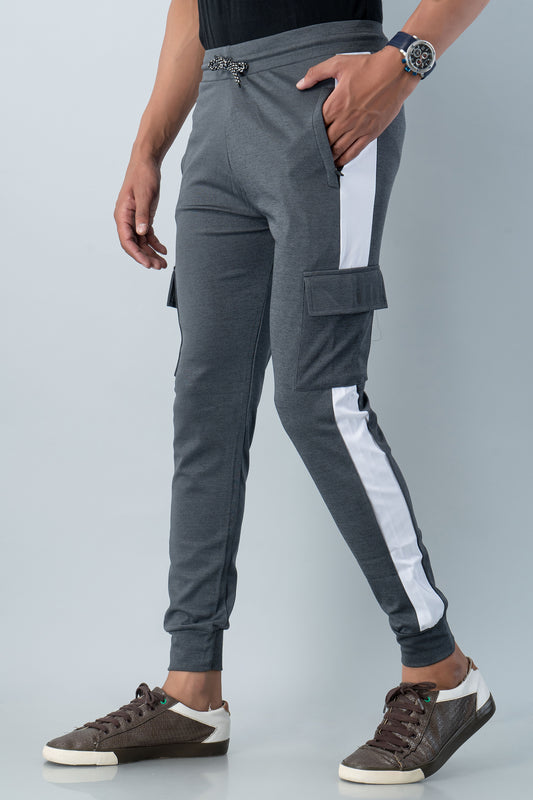 Men Relaxed Mid-Rise Regular Fit Cotton 4-Pocket Lycra Jogger