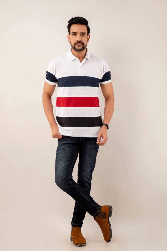 Regular Fit Colourblock Polo T-Shirt