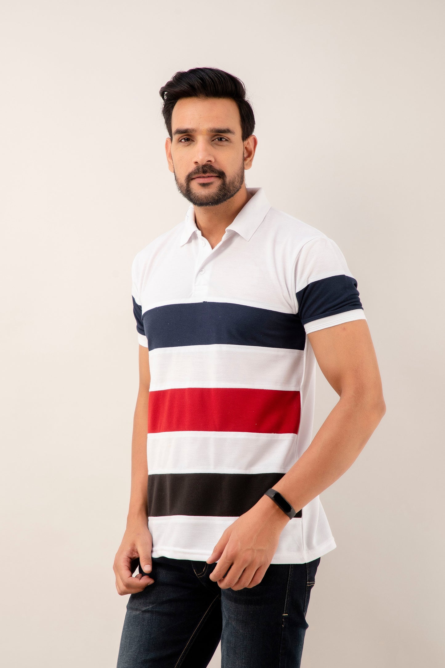 Regular Fit Colourblock Polo T-Shirt