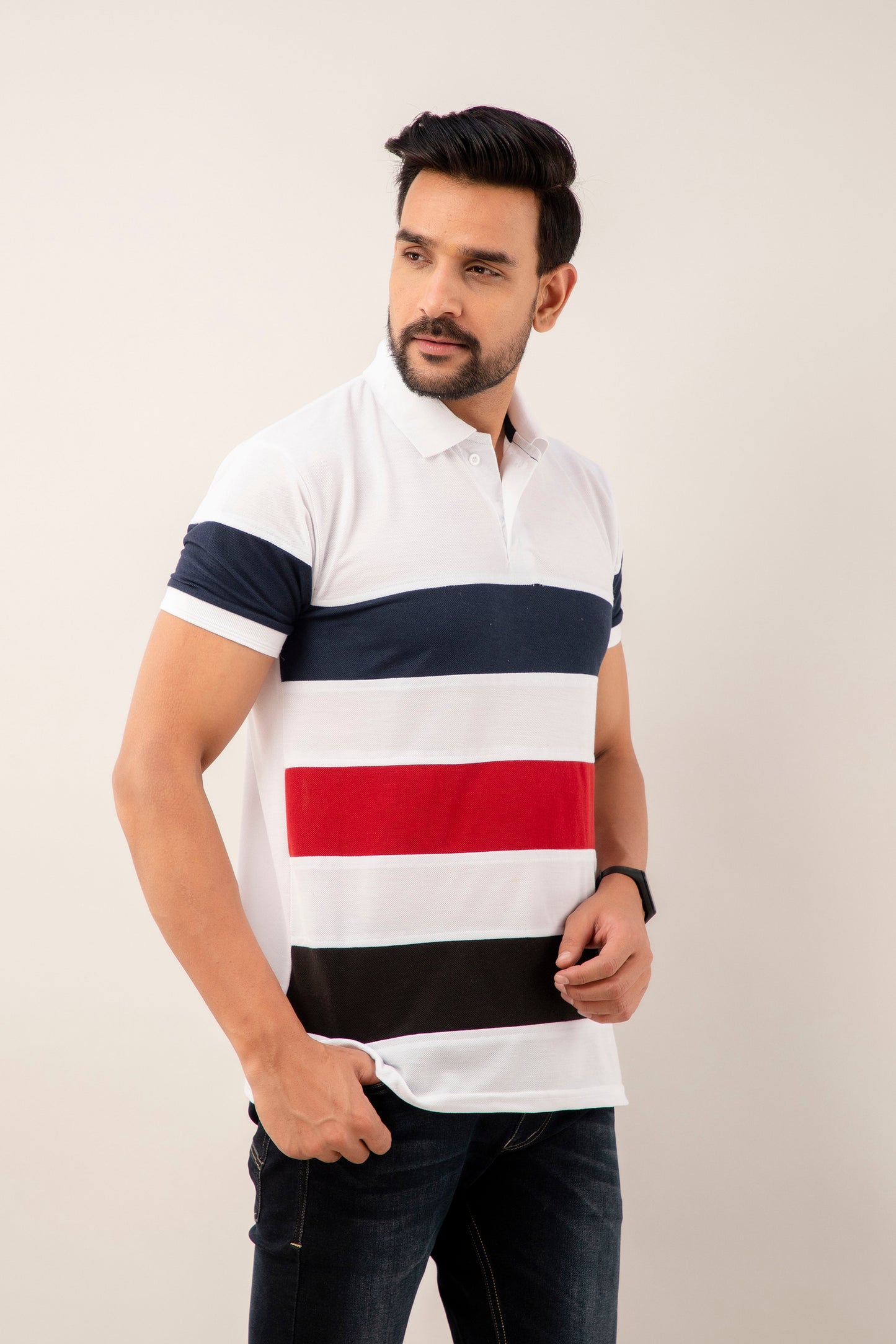 Regular Fit Colourblock Polo T-Shirt
