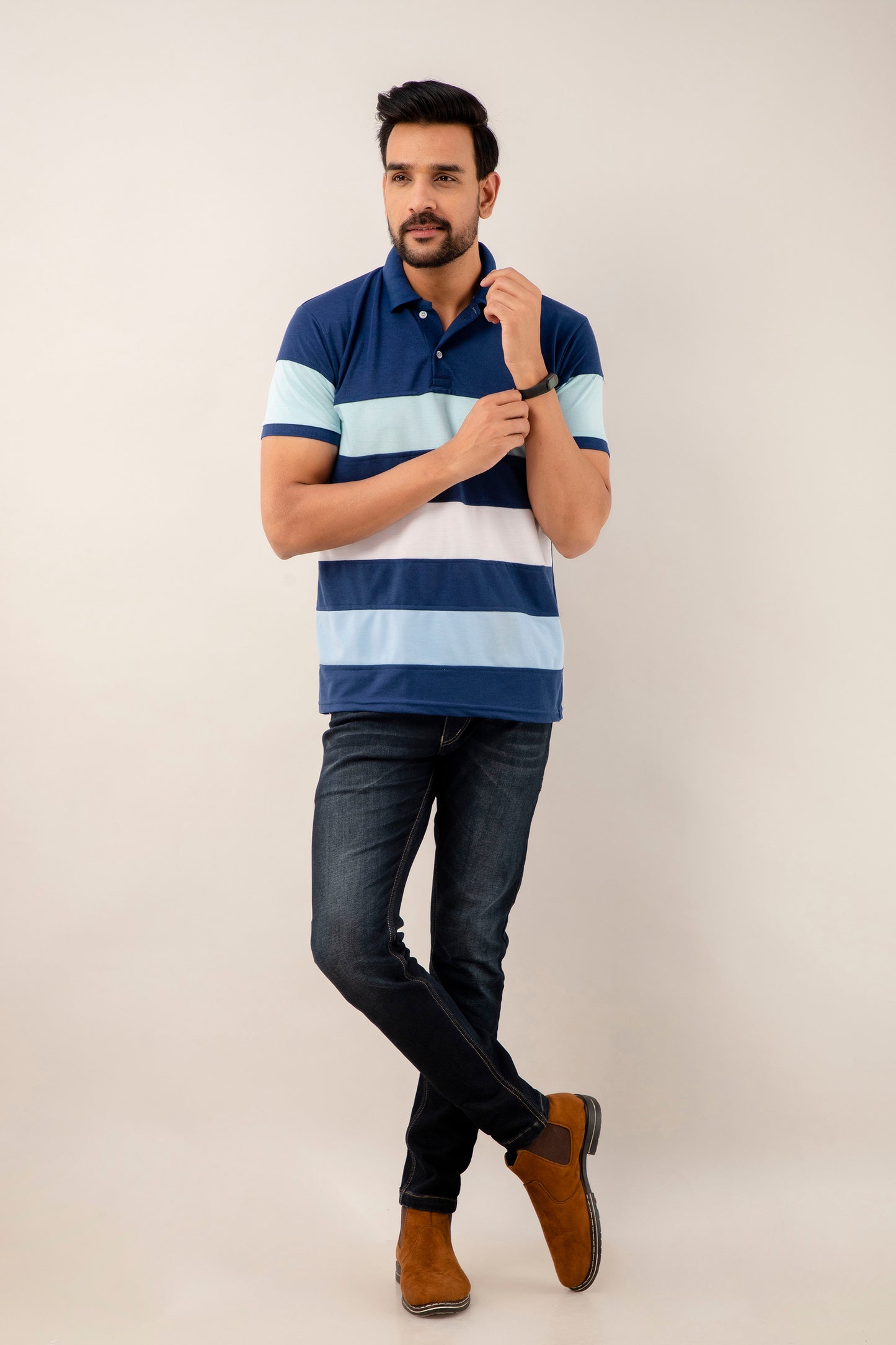 Regular Fit Colourblock Polo T-Shirt