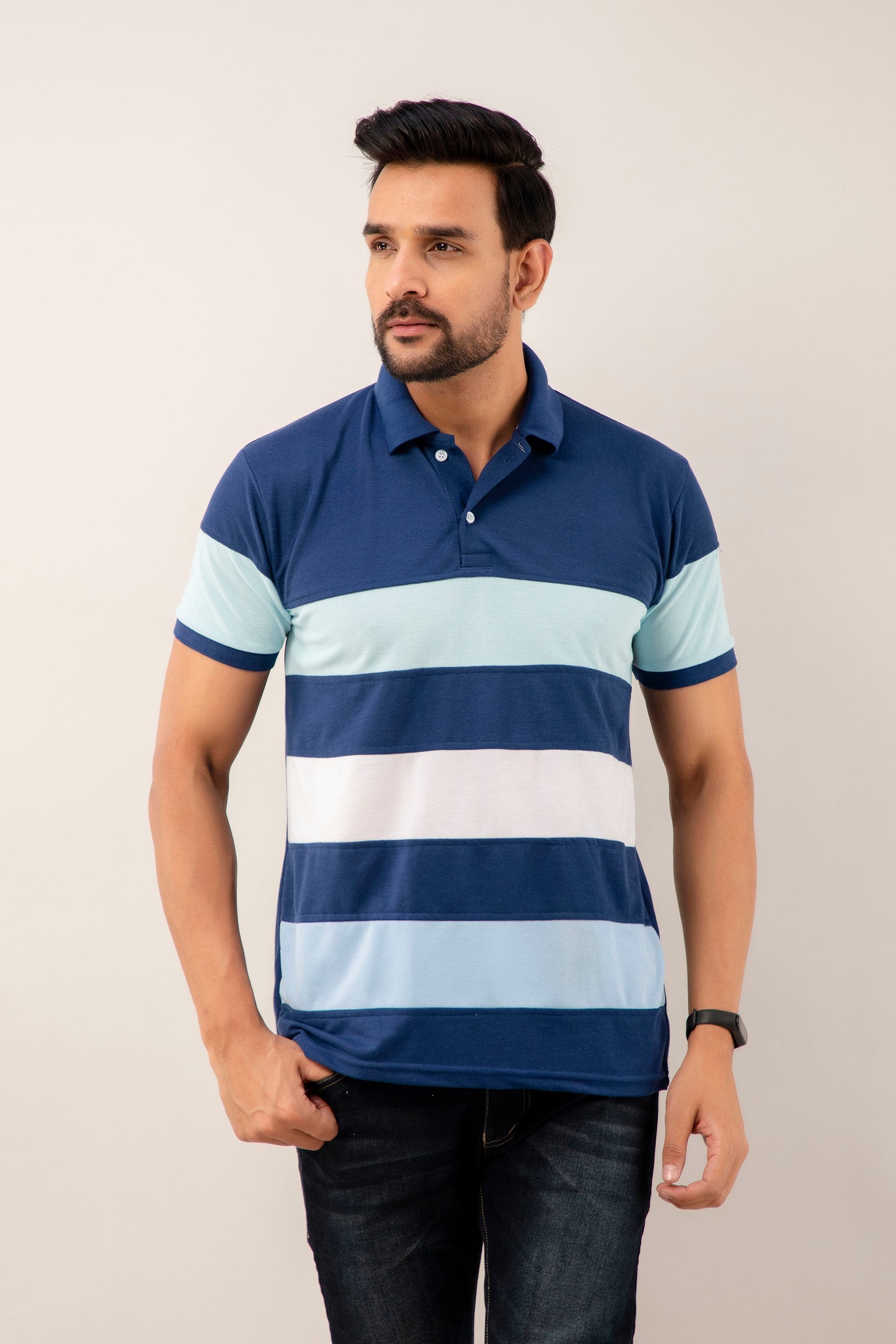 Regular Fit Colourblock Polo T-Shirt