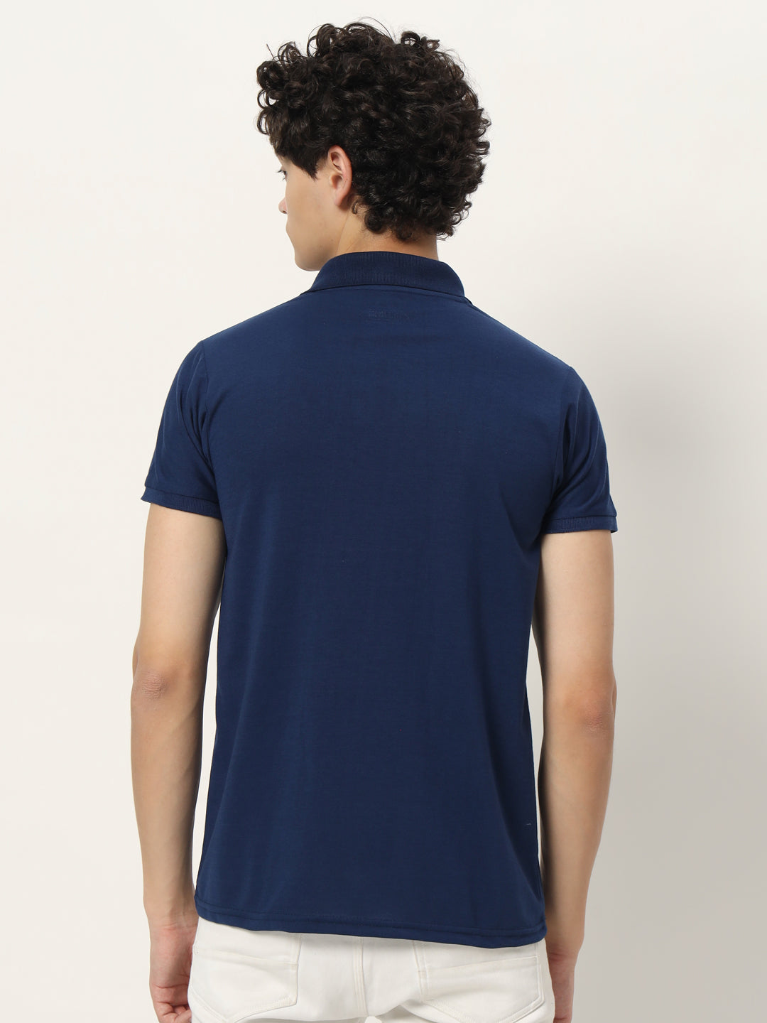 Men Polo Neck Logo Print Collar T-Shirt