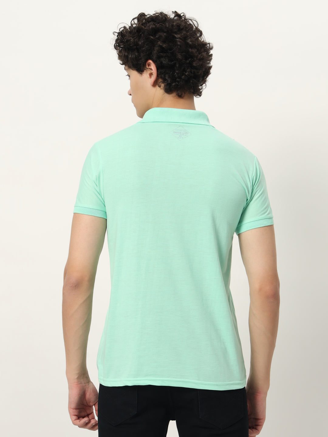 Men Polo Neck Logo Print Collar T-Shirt