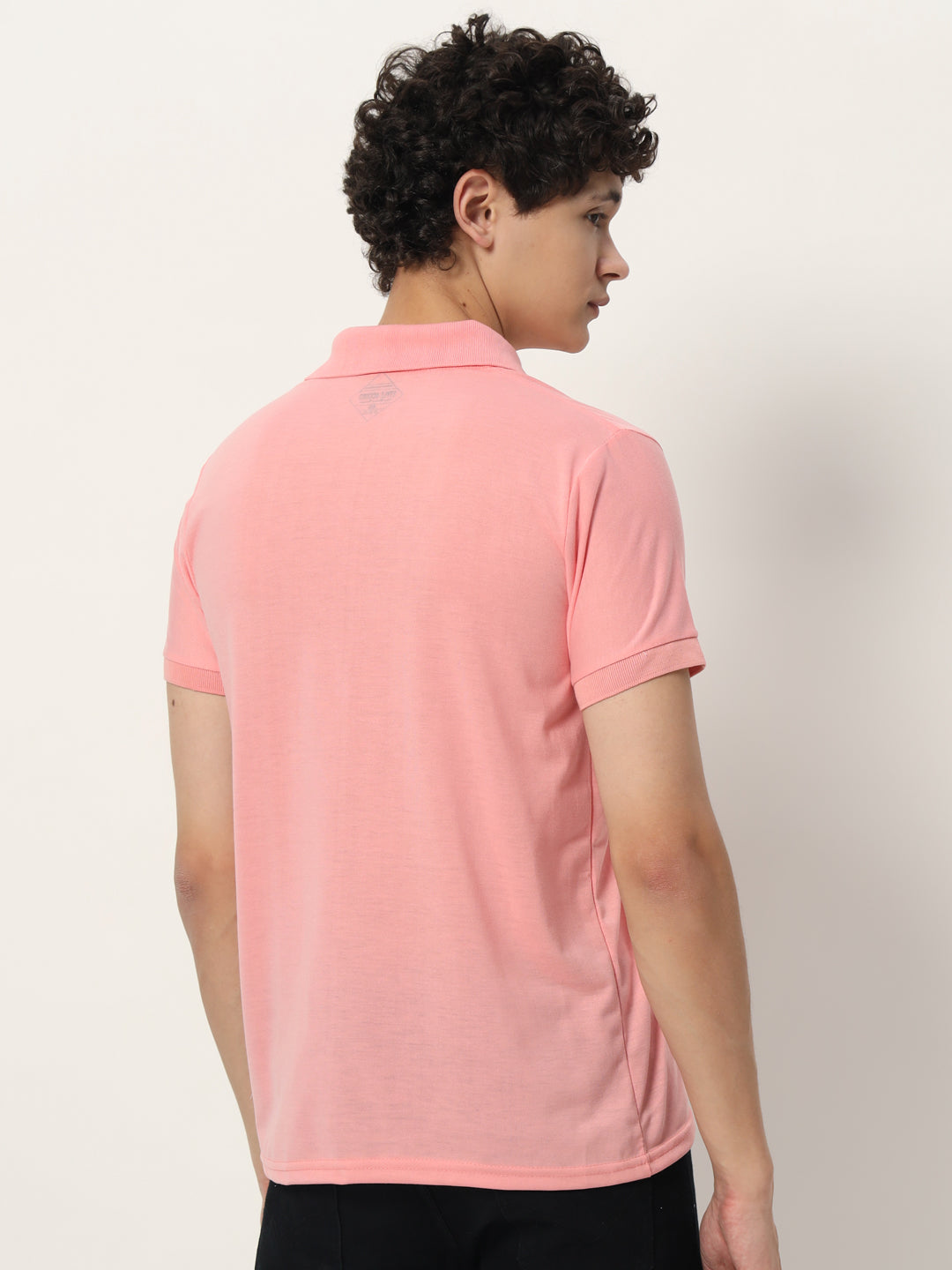 Men Polo Neck Logo Print Collar T-Shirt