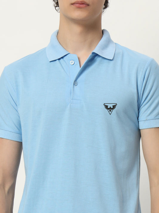Men Polo Neck Logo Print Collar T-Shirt