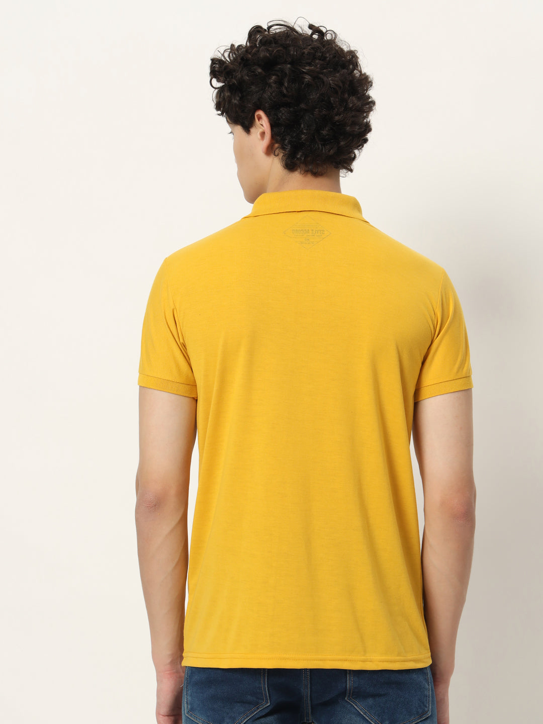 Men Polo Neck Logo Print Collar T-Shirt