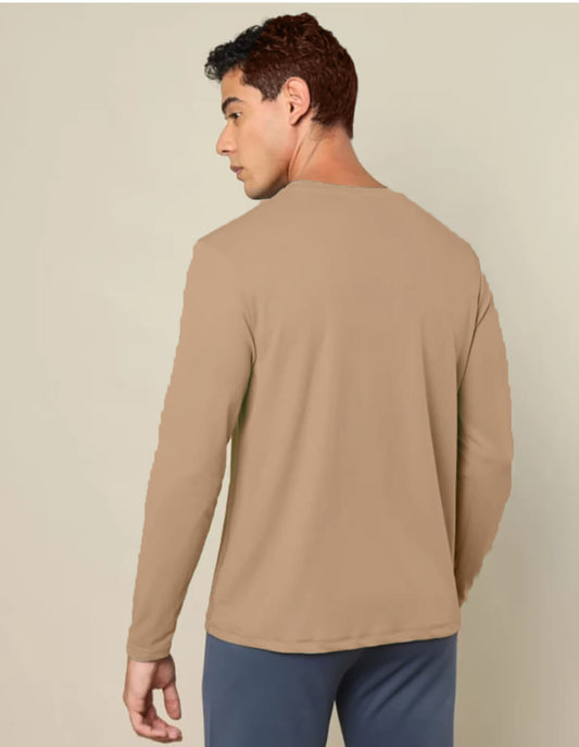 Camel Round Neck Full Sleeve T-shirt