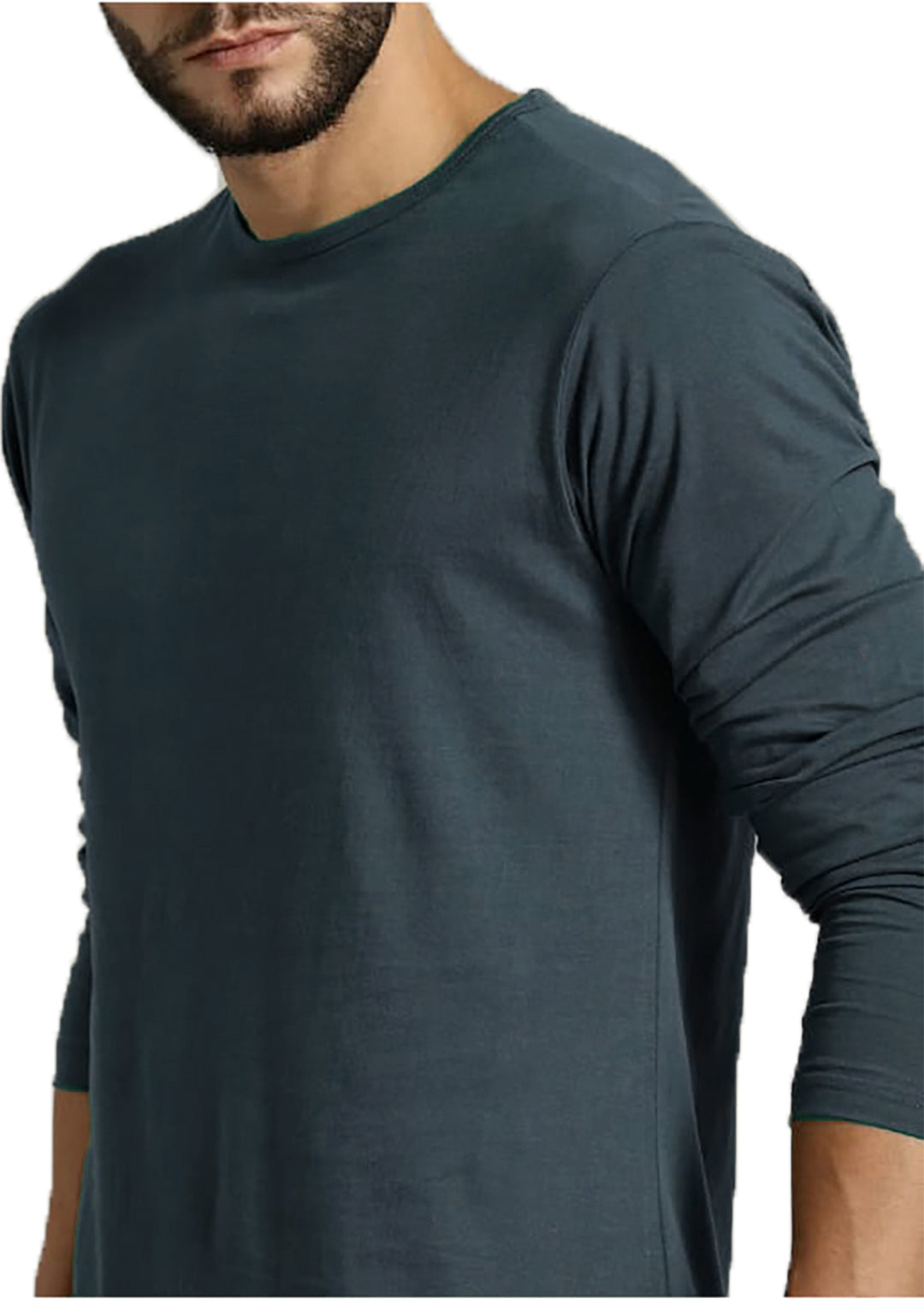 Navy Blue Round Neck Full Sleeve T-shirt