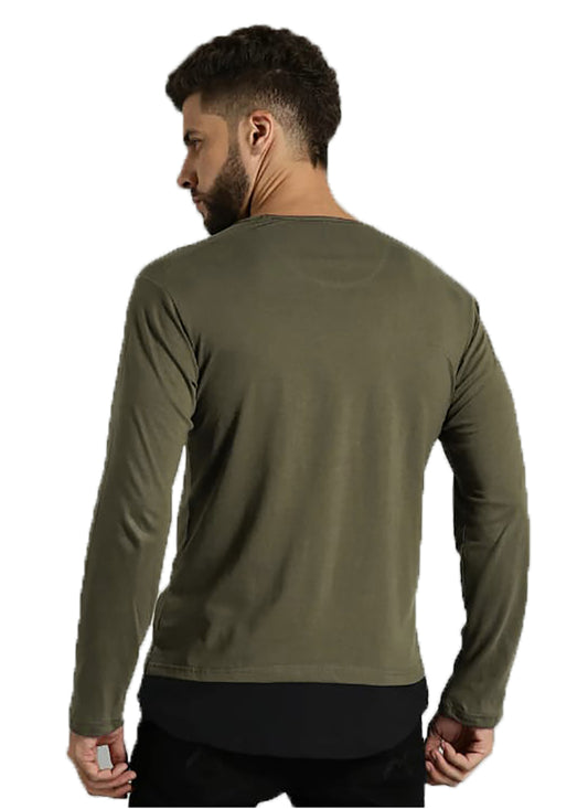 Green Round Neck Full Sleeve T-shirt