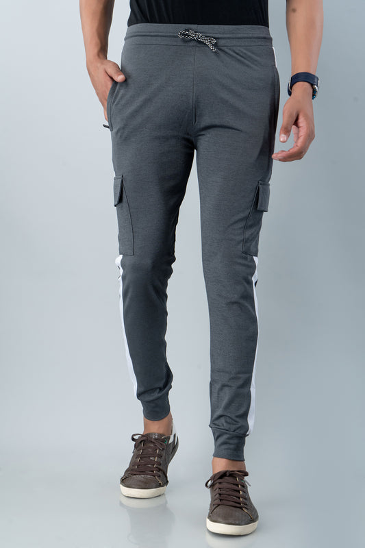 Men Relaxed Mid-Rise Regular Fit Cotton 4-Pocket Lycra Jogger