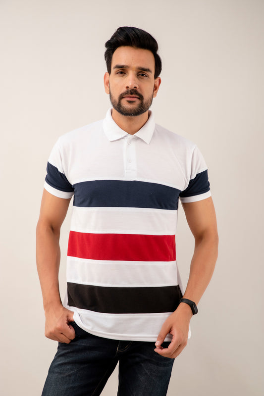 Regular Fit Colourblock Polo T-Shirt