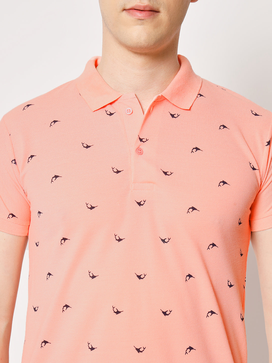 Men Printed Regular Fit Polo T-Shirt